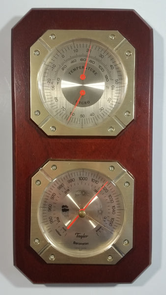 Vintage Taylor Wood Case Hygrometer and Barometer Weather Station Made in Japan