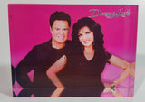 Rare Donny & Marie Osmond Hot Pink and Clear Lucite Resin Paperweight