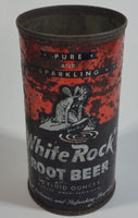 1960s White Rock Beverages Pure and Sparkling Root Beer 10 fl oz Puncture Flat Top Soda Can - Mira Can