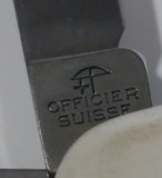 Rare Vintage Rostfrei Switzerland Swiss Army Officier Suisse Stainless Steel White Multi Tool Folding Pocket Knife