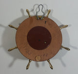 Vintage Fischer 7" Captain's Ships Wheel Wood Cased Barometer with Brass Handles