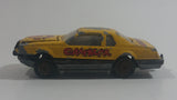 Vintage Majorette Ford Thunderbird No. 217 Yellow Gambler #4 Die Cast Toy Car Vehicle With Opening Hood 1/67 Scale