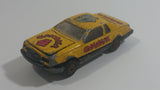 Vintage Majorette Ford Thunderbird No. 217 Yellow Gambler #4 Die Cast Toy Car Vehicle With Opening Hood 1/67 Scale