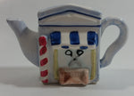 Vintage Rare Red Rose Tea Hairdresser Barber Shop Building Shaped Miniature Mini Ceramic Teapot