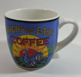 Bright And Early Coffee Blue and White Ceramic Coffee Mug Cup