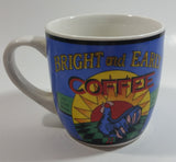 Bright And Early Coffee Blue and White Ceramic Coffee Mug Cup