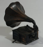 Vintage 1970s Durham Industries American Greetings No. 5402 Die Cast Metal Antique Phonograph Gramophone Music Player with Moving Parts