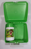 2001 Thermos Brand Warner Bros Looney Tunes Taz Tasmanian Devil Cartoon Character Bright Green Plastic Lunch Box with 10 oz. Thermos Bottle