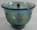 Vintage Indiana Carnival Glass Blue Harvest Leaf Pattern Blue Iridescent Rainbow Punch Bowl Cup