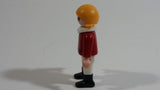 1992 Geobra Playmobil Blonde Girl Red Top White Collar 2" Tall Toy Figure