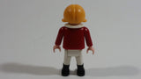 1992 Geobra Playmobil Blonde Girl Red Top White Collar 2" Tall Toy Figure