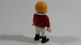 1992 Geobra Playmobil Blonde Girl Red Top White Collar 2" Tall Toy Figure