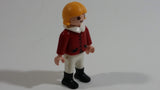 1992 Geobra Playmobil Blonde Girl Red Top White Collar 2" Tall Toy Figure
