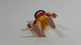 Geobra Playmobil Black Haired Woman Yellow Short Shorts Red Top 3" Tall Toy Figure
