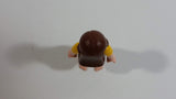 Geobra Playmobil Brown Haired Girl Green Shorts Brown Top Yellow Sleeves 2" Tall Toy Figure