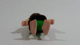Geobra Playmobil Brown Haired Girl Green Shorts Brown Top Yellow Sleeves 2" Tall Toy Figure