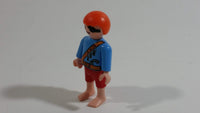 Geobra Playmobil Red Haired Pirate Boy Red Shorts Blue Top 2" Tall Toy Figure