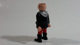 1993 Geobra Playmobil No Hair Knight in Red Bottoms Black Top with Silver Dots and collar  3" Tall Toy Figure Wearing a Holster