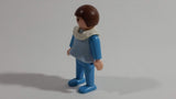 1981 Geobra Playmobil Brown Haired Boy Blue Bottoms Light Blue Top Blue Sleeves White Frill Collar 2" Tall Toy Figure