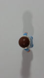 1981 Geobra Playmobil Brown Haired Boy Blue Bottoms Light Blue Top Blue Sleeves White Frill Collar 2" Tall Toy Figure
