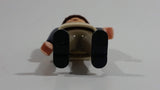 1997 Geobra Playmobil Brown Haired Man Brown Bottoms Cream Top Dark Blue Sleeves 3" Tall Toy Figure