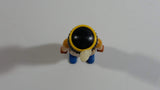 1993 Geobra Playmobil Black Haired Native American Indian Man Yellow Bottoms Yellow Top with Yellow Band with White Feather 3" Tall Toy Figure