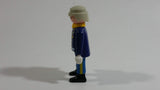 1997 Geobra Playmobil Grey Haired US Military Servicemen Man Blue Bottoms Dark Blue Top 3" Tall Toy Figure