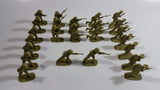Vintage Blue-Box Toys Brown Plastic Army Figures Made in Hong Kong - Lot of 25