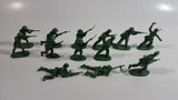 Vintage Blue-Box Toys Green Plastic Army Figures Made in Hong Kong - Lot of 13