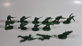 Vintage Blue-Box Toys Green Plastic Army Figures Made in Hong Kong - Lot of 13