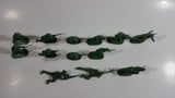 Vintage Blue-Box Toys Green Plastic Army Figures Made in Hong Kong - Lot of 13