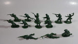 Vintage Blue-Box Toys Green Plastic Army Figures Made in Hong Kong - Lot of 13