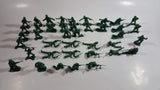 Vintage Blue-Box Toys Green Plastic Army Figures Made in Hong Kong - Lot of 40