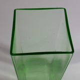 Decorative Uranium Glass Style 7" Tall Square Flower Vase