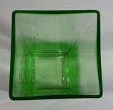 Decorative Uranium Glass Style 7" Tall Square Flower Vase