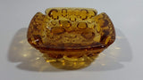 Vintage Mid Century Amber Glass Pebble Bubble Texture Cigarette Ash Tray