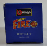 Burago Street Fire No. 4122 Jeep CJ-7 Yellow Shell Pirelli 1/43 Scale Die Cast Toy Car Vehicle New in Box