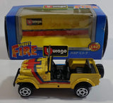 Burago Street Fire No. 4122 Jeep CJ-7 Yellow Shell Pirelli 1/43 Scale Die Cast Toy Car Vehicle New in Box