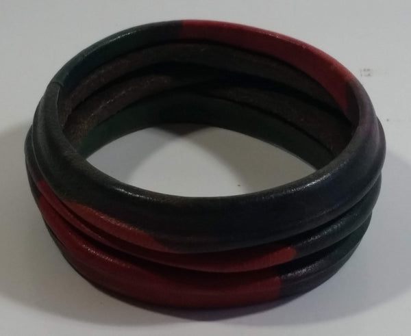 Vintage Spoldzielnia Rzemieslnicza Polish Leather Like Multicolored Bracelet