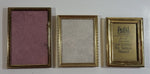 3 Small Brass Picture Photograph Frames