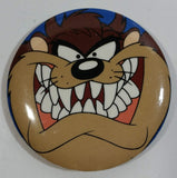 1995 Warner Bros. Looney Tunes Taz Tasmanian Devil Cartoon Character 2 1/4" Round Button Pin TV Show Collectible