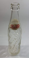 Vintage 1966 Dual Logo Pepsi-Cola Pepsi 10 Fl oz. Clear Twist Soda Pop Bottle