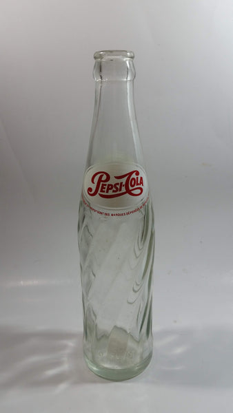 Vintage 1974 Dual Logo Pepsi-Cola Pepsi 10 Fl oz. Clear Twist Soda Pop Bottle