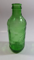 Vintage 1960s 7up "fresh up" with 7up Ca Ravigote 10 Fl oz Stubby Embossed Green Glass Beverage Bottle