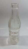 Rare Antique 1930s McDonald's Beverages Nelson B.C. 6 ½ oz Ringed Clear Glass Soda Pop Bottle