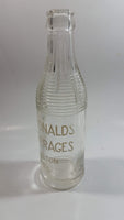 Rare Antique 1930s McDonald's Beverages Nelson B.C. 6 ½ oz Ringed Clear Glass Soda Pop Bottle
