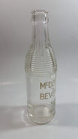 Rare Antique 1930s McDonald's Beverages Nelson B.C. 6 ½ oz Ringed Clear Glass Soda Pop Bottle