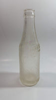 Antique 1923 Whistle 6 1/2 Fl oz Embossed Frosted Clear Glass Beverage Bottle