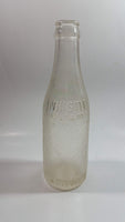 Antique 1923 Whistle 6 1/2 Fl oz Embossed Frosted Clear Glass Beverage Bottle