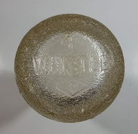 Antique 1923 Whistle 6 1/2 Fl oz Embossed Frosted Clear Glass Beverage Bottle